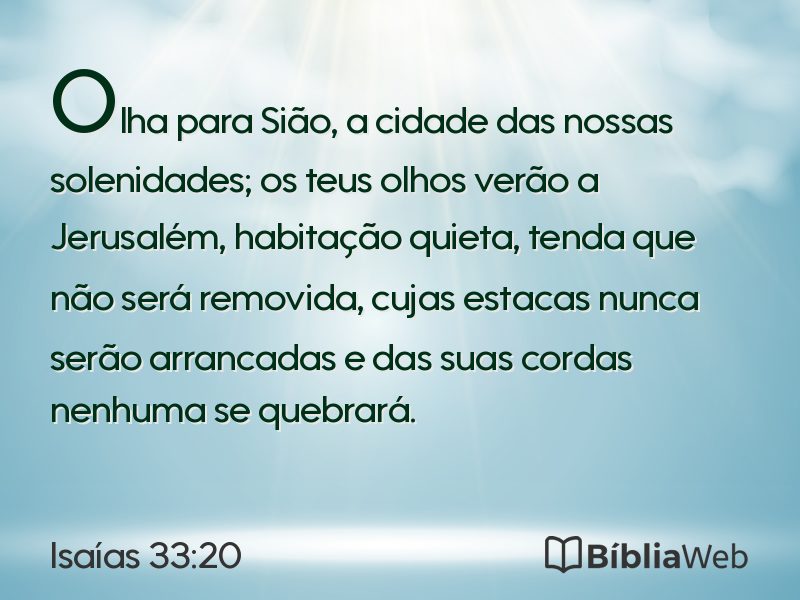 Isaías 33:20 em imagem para compartilhar