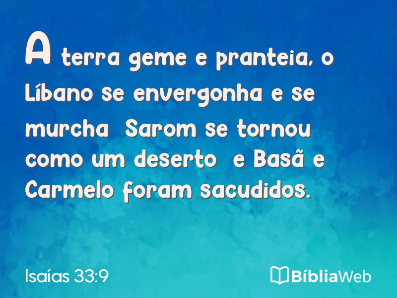 Isaías 33:9 em imagem para compartilhar
