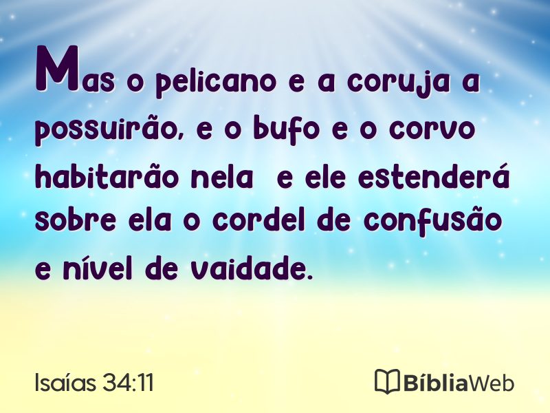 Isaías 34:11 em imagem para compartilhar