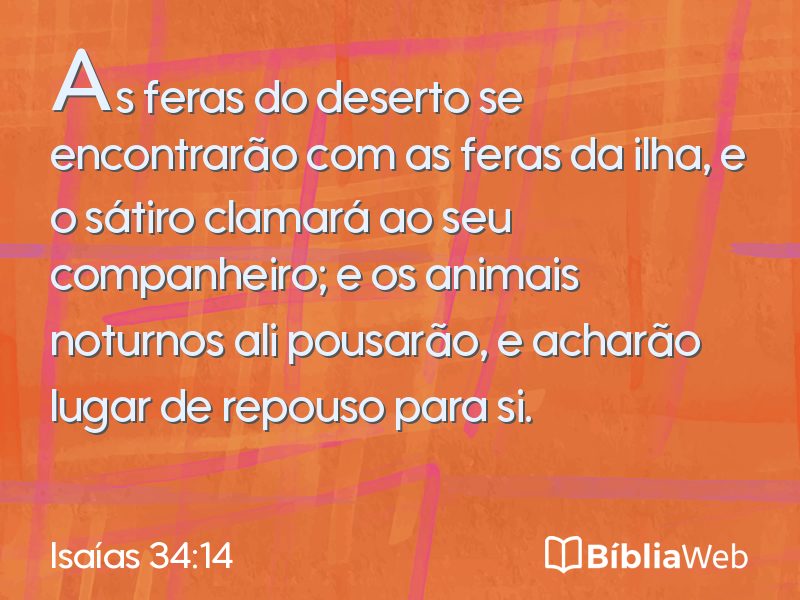 Isaías 34:14 em imagem para compartilhar