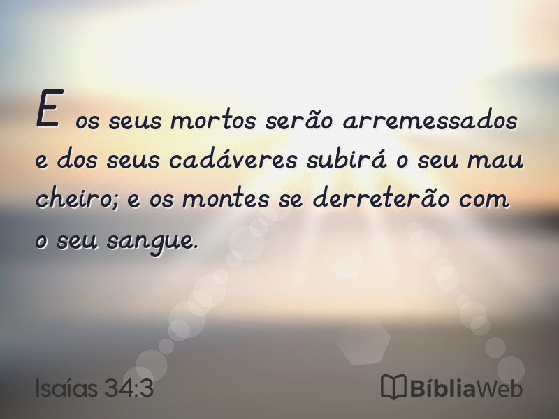 Isaías 34:3 em imagem para compartilhar