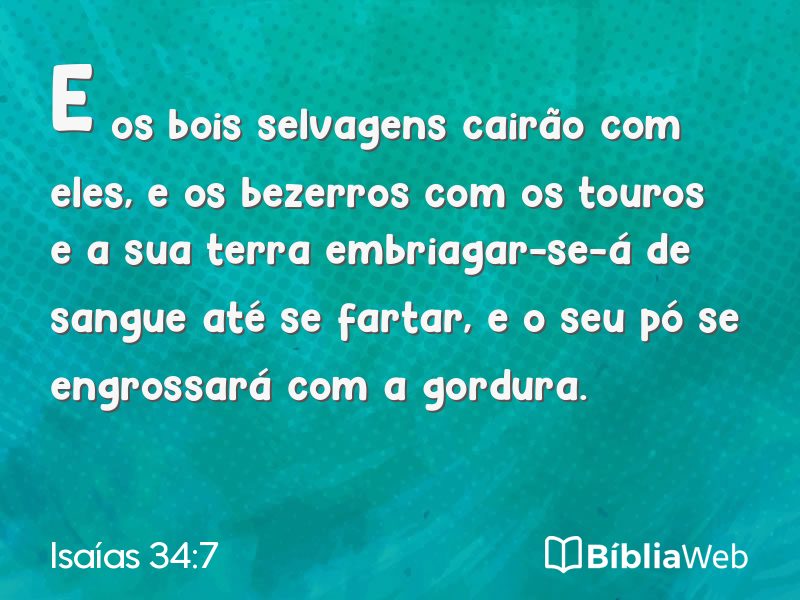 Isaías 34:7 em imagem para compartilhar