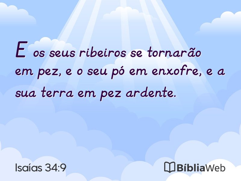 Isaías 34:9 em imagem para compartilhar