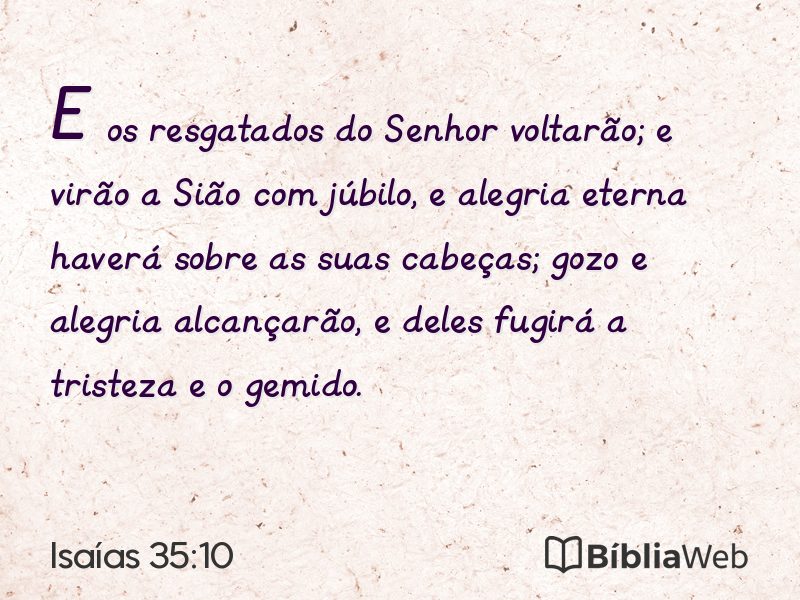 Isaías 35:10 em imagem para compartilhar