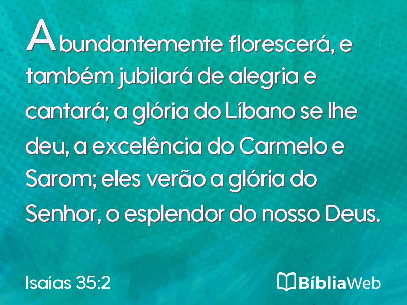 Isaías 35:2 em imagem para compartilhar
