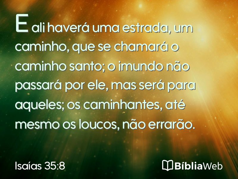 Isaías 35:8 em imagem para compartilhar