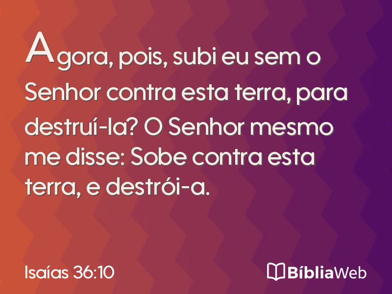 Isaías 36:10 em imagem para compartilhar