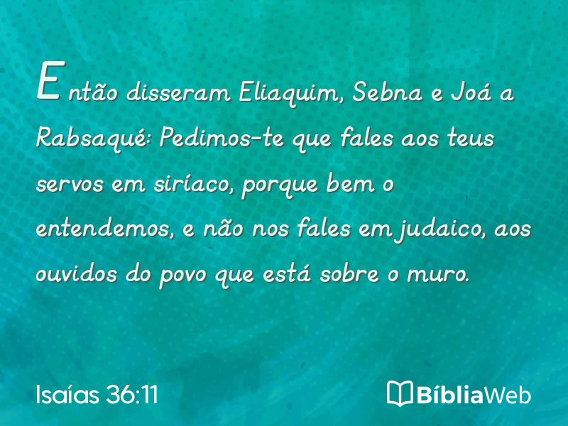 Isaías 36:11 em imagem para compartilhar