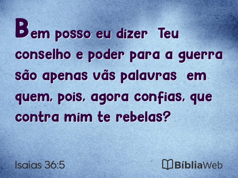 Isaías 36:5 em imagem para compartilhar