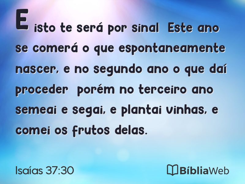 Isaías 37:30 em imagem para compartilhar