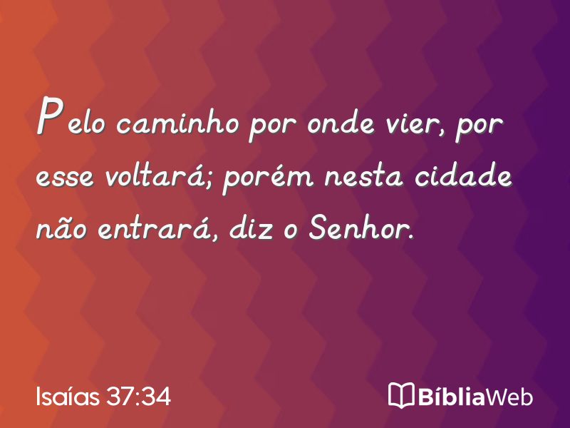 Isaías 37:34 em imagem para compartilhar