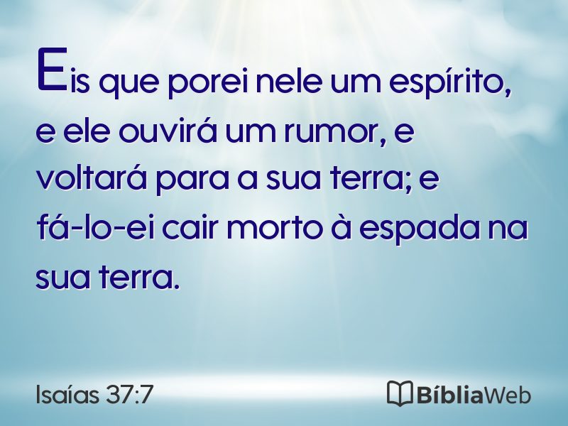 Isaías 37:7 em imagem para compartilhar