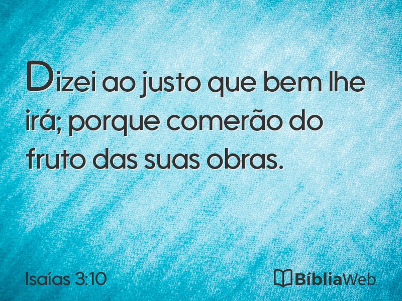 Isaías 3:10 em imagem para compartilhar