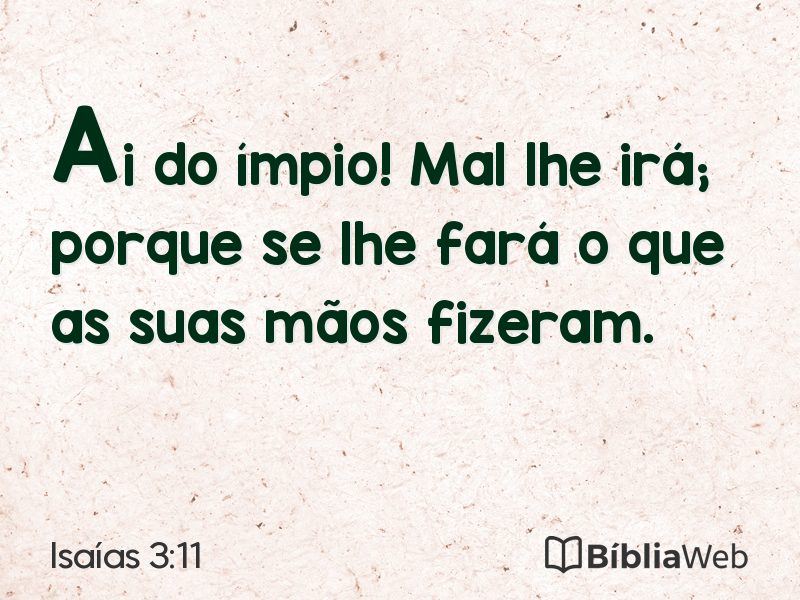 Isaías 3:11 em imagem para compartilhar