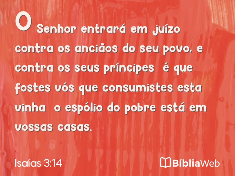 Isaías 3:14 em imagem para compartilhar