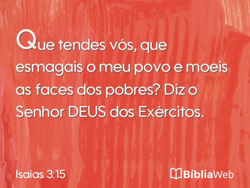 Isaías 3:15 em imagem para compartilhar