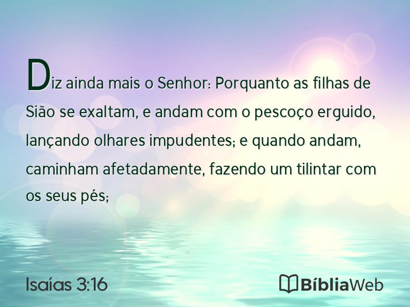 Isaías 3:16 em imagem para compartilhar
