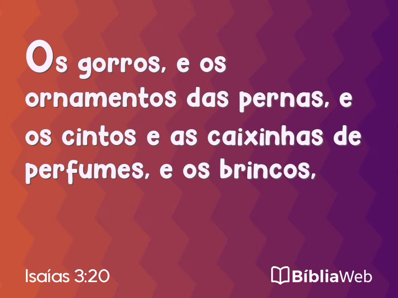 Isaías 3:20 em imagem para compartilhar