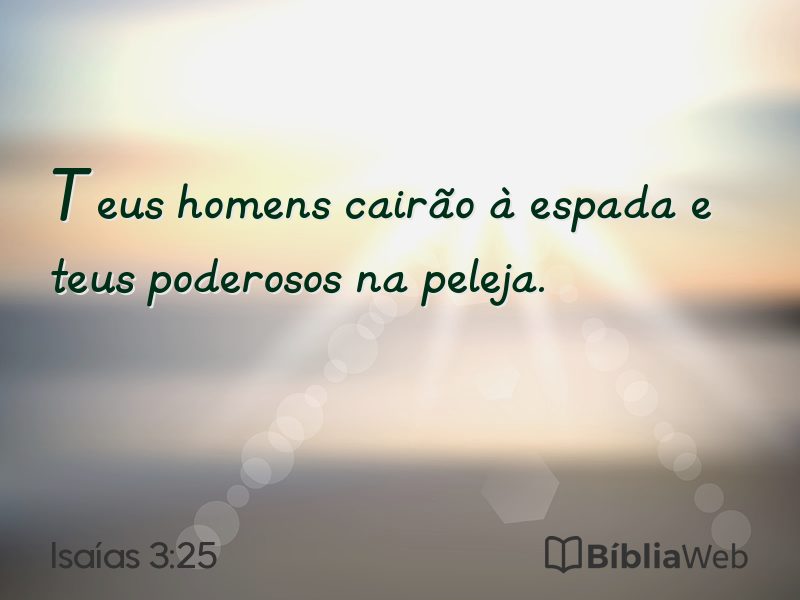 Isaías 3:25 em imagem para compartilhar