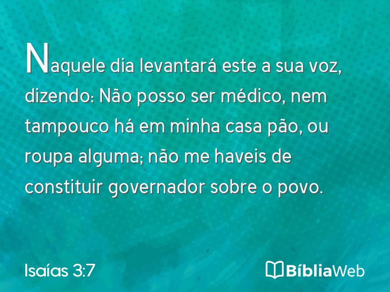 Isaías 3:7 em imagem para compartilhar