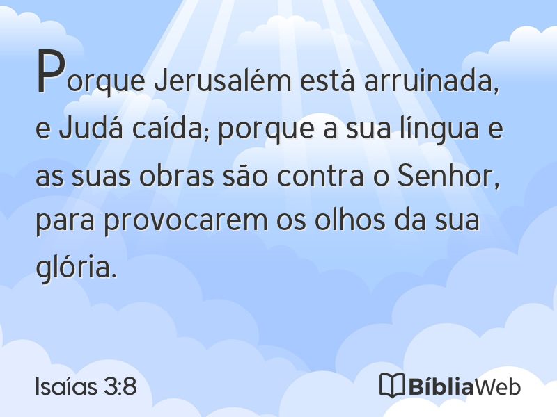 Isaías 3:8 em imagem para compartilhar