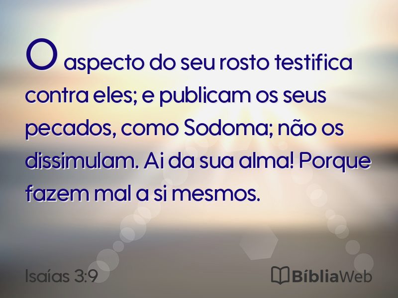 Isaías 3:9 em imagem para compartilhar