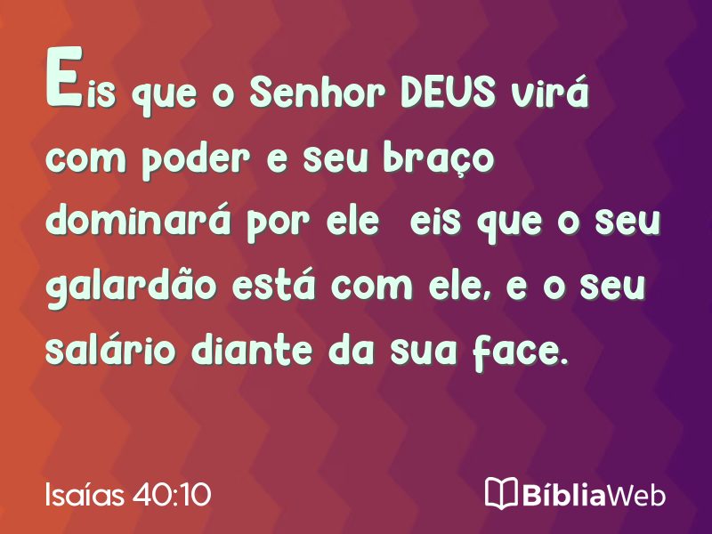 Isaías 40:10 em imagem para compartilhar