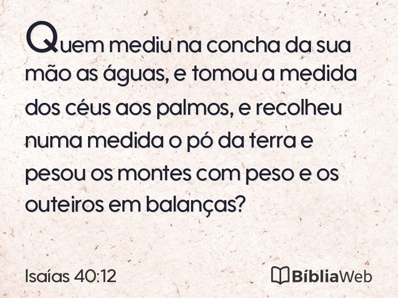 Isaías 40:12 em imagem para compartilhar