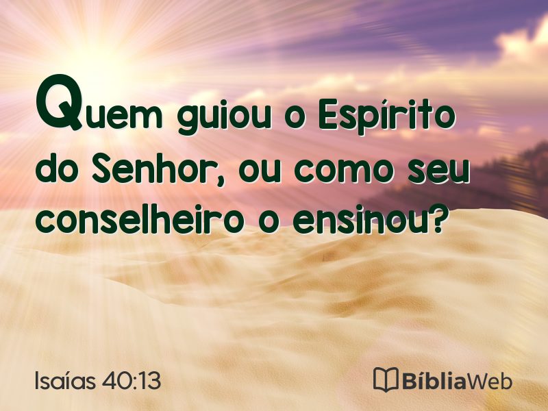 Isaías 40:13 em imagem para compartilhar