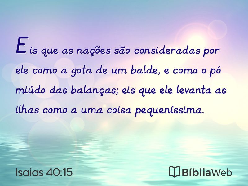 Isaías 40:15 em imagem para compartilhar