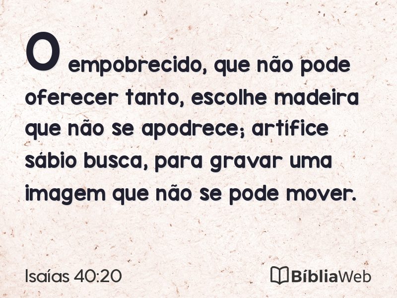 Isaías 40:20 em imagem para compartilhar