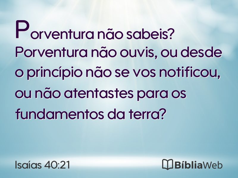 Isaías 40:21 em imagem para compartilhar