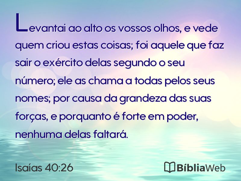 Isaías 40:26 em imagem para compartilhar