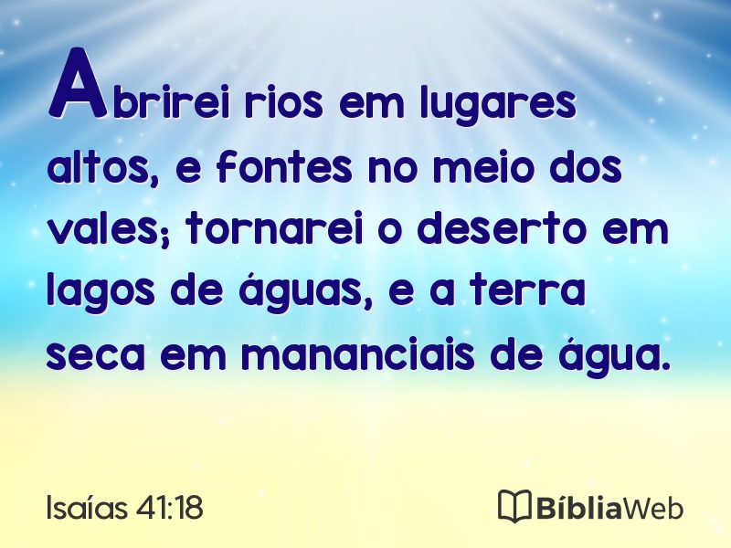 Isaías 41:18 em imagem para compartilhar