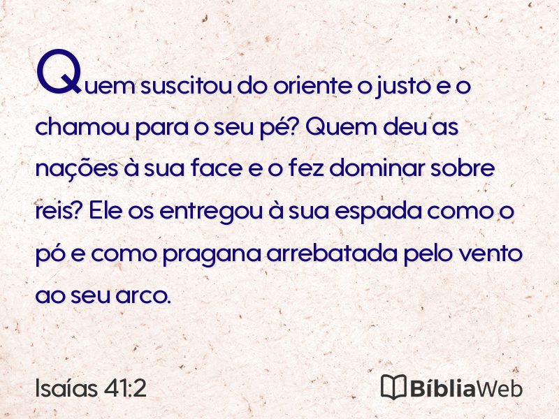 Isaías 41:2 em imagem para compartilhar