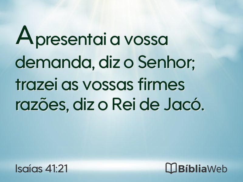 Isaías 41:21 em imagem para compartilhar