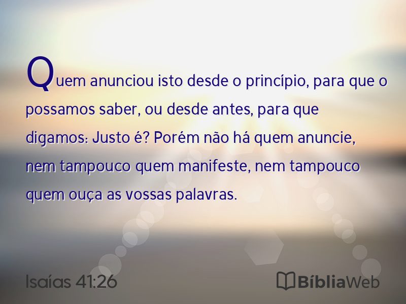 Isaías 41:26 em imagem para compartilhar