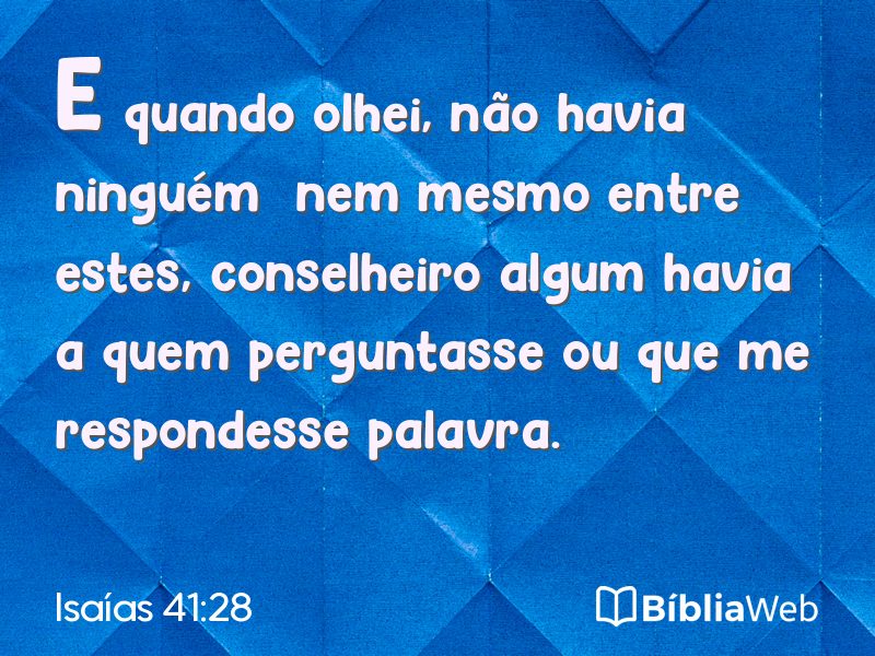 Isaías 41:28 em imagem para compartilhar