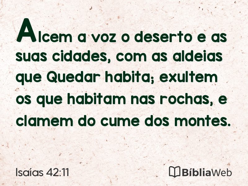 Isaías 42:11 em imagem para compartilhar
