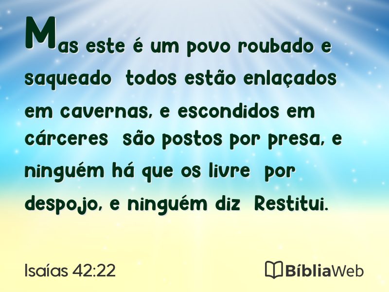 Isaías 42:22 em imagem para compartilhar