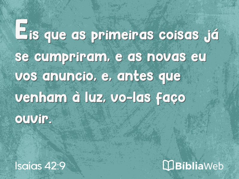 Isaías 42:9 em imagem para compartilhar