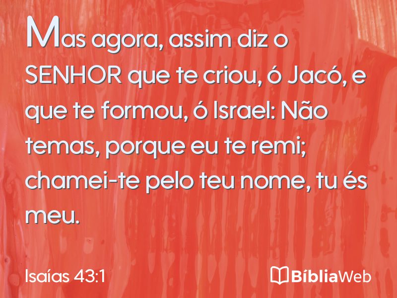 Isaías 43:1 em imagem para compartilhar