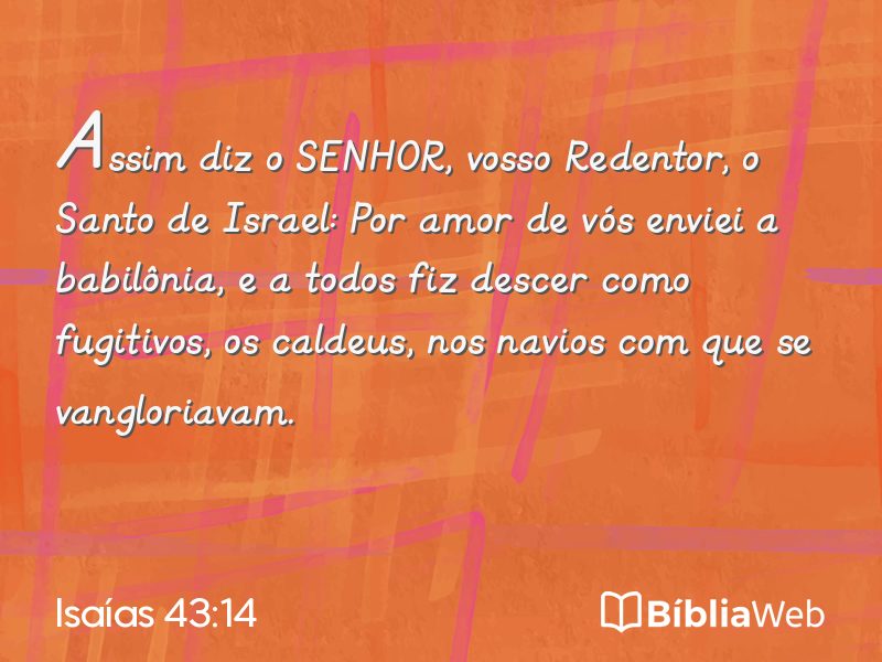 Isaías 43:14 em imagem para compartilhar