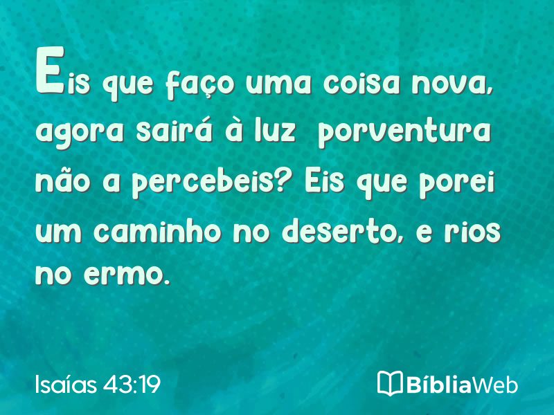 Isaías 43:19 em imagem para compartilhar