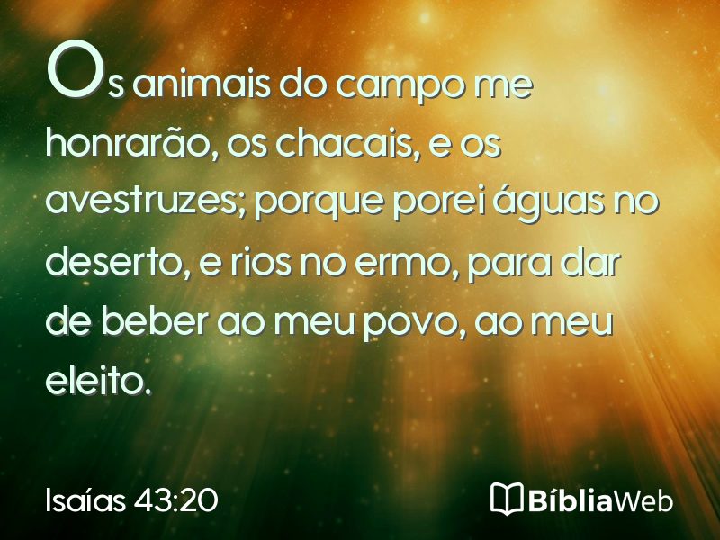Isaías 43:20 em imagem para compartilhar