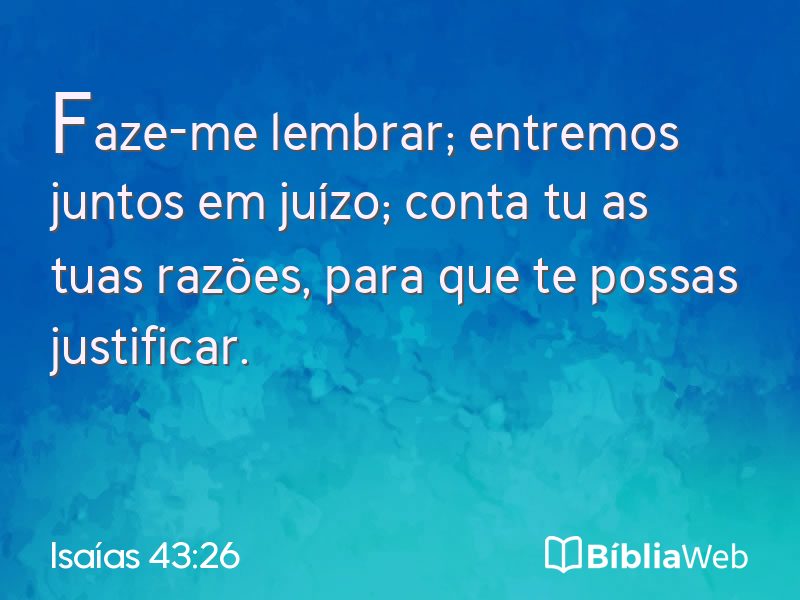 Isaías 43:26 em imagem para compartilhar