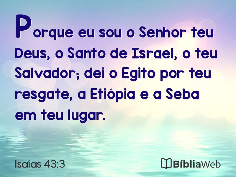 Isaías 43:3 em imagem para compartilhar
