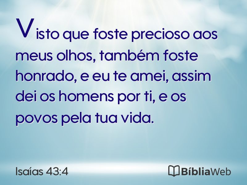 Isaías 43:4 em imagem para compartilhar