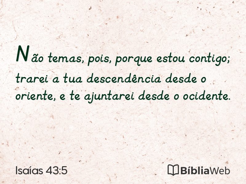 Isaías 43:5 em imagem para compartilhar