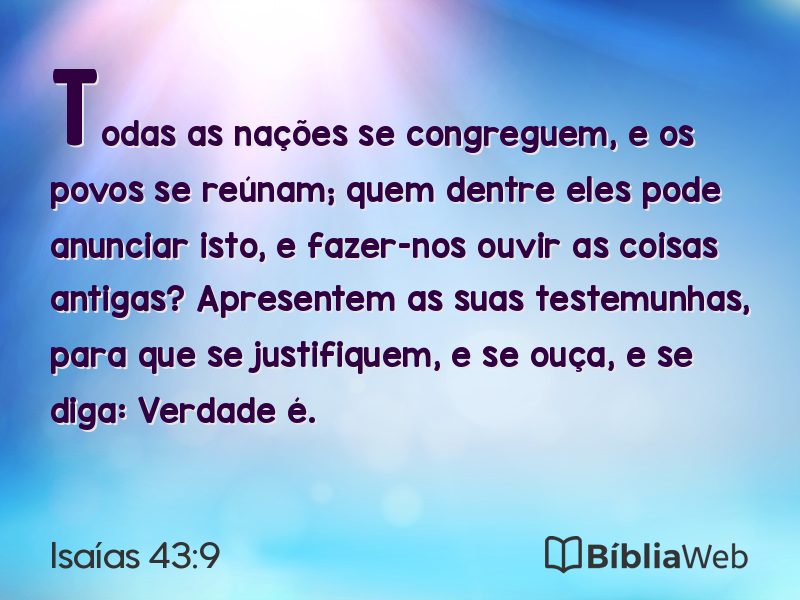 Isaías 43:9 em imagem para compartilhar
